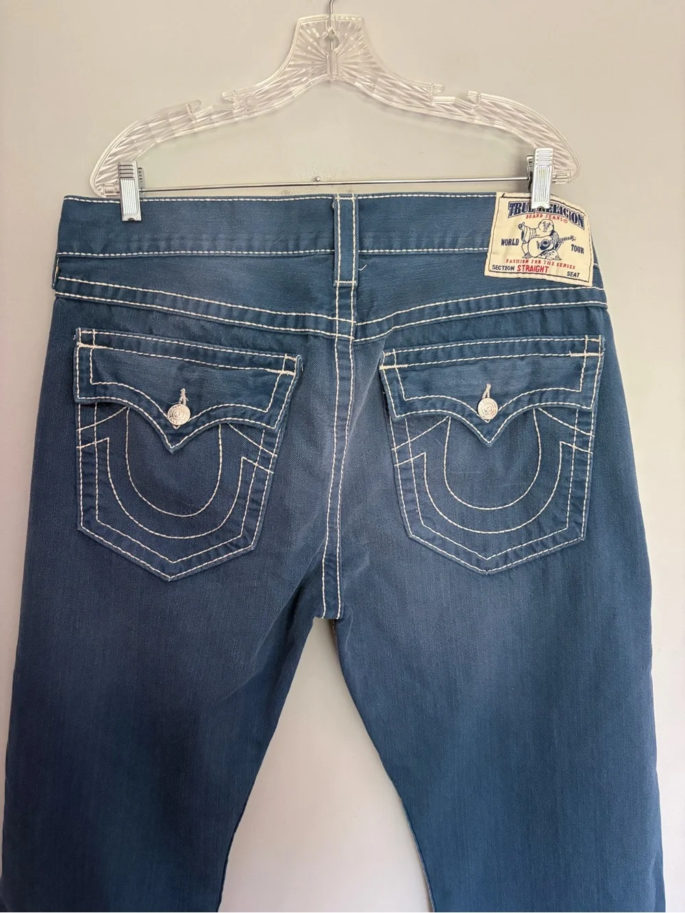 TRUE RELIGION Buddha World Tour Jeans Mens 38 (39x31) Thick Stitch USA Made
